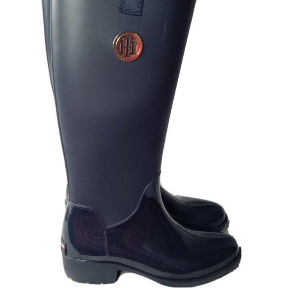 Tommy Hilfiger Women's Karissa Rain Boot Size 8 M Dark Blue - Picture 8 of 12